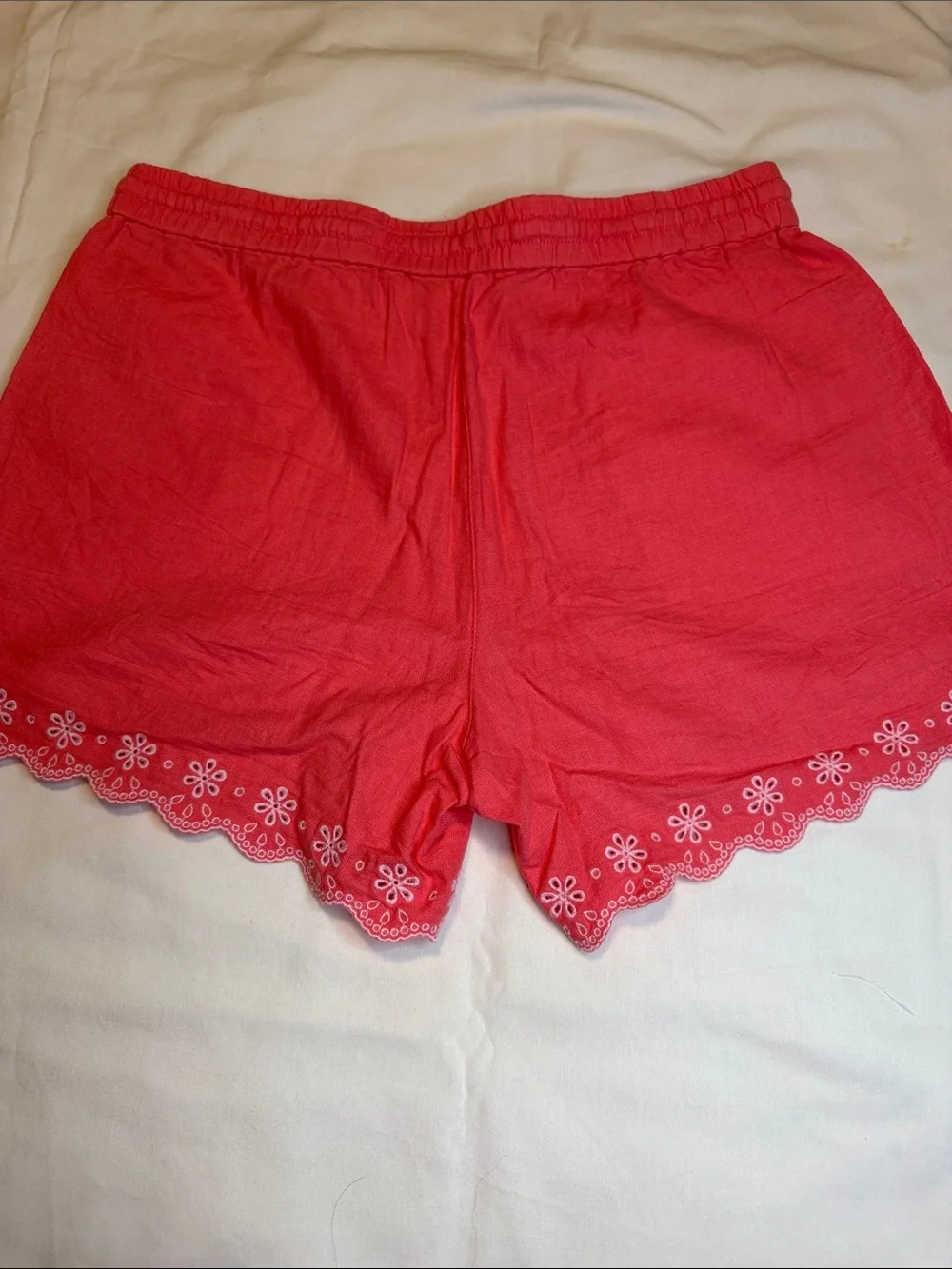 J. Crew Coral Eyelet Scallop Hem Women's Shorts